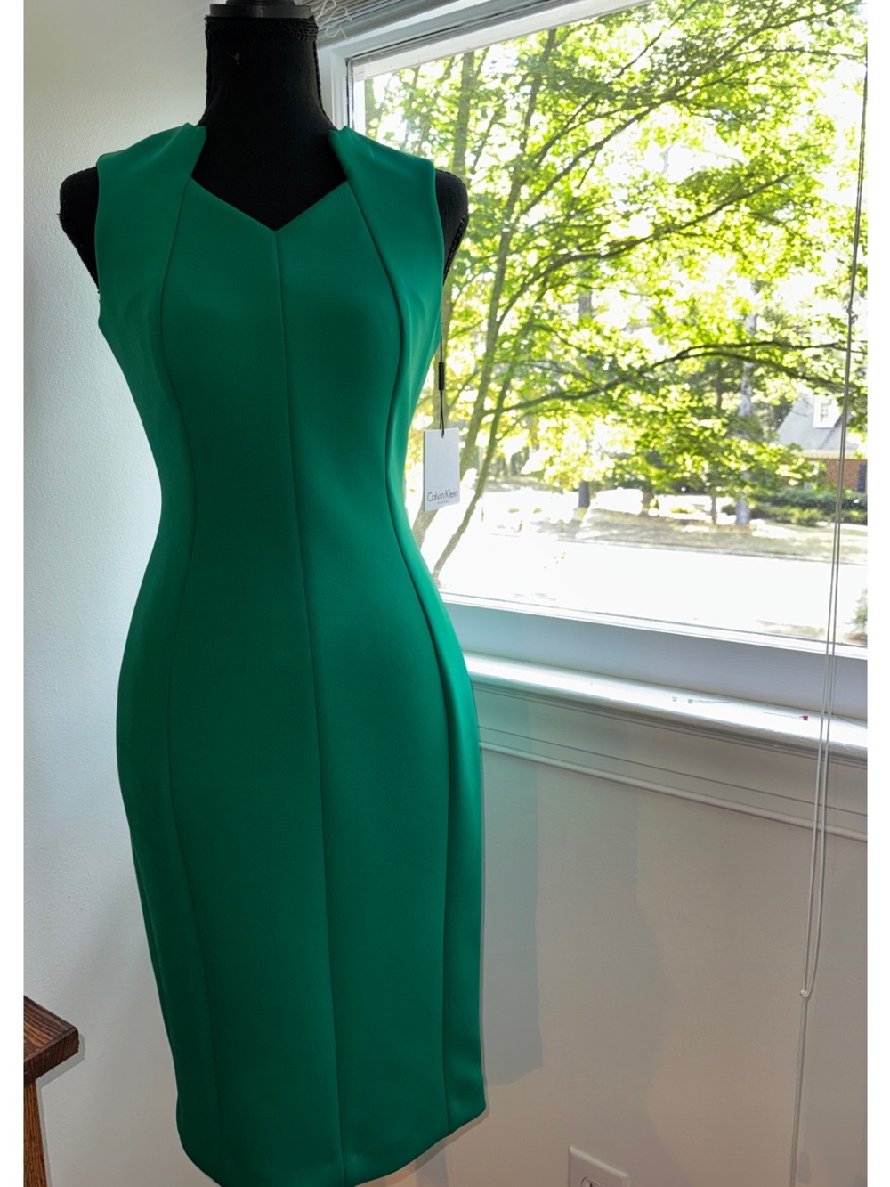 Calvin Klein Emerald Green Sheath Dress